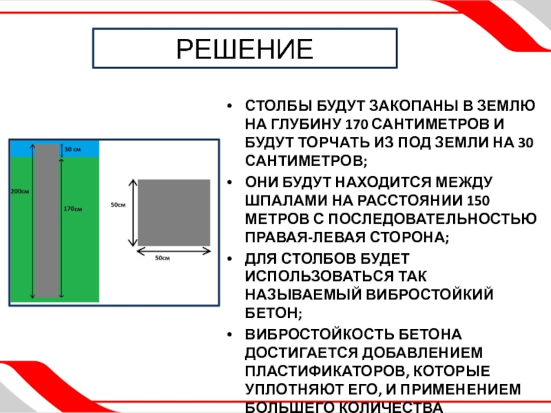 Презентация по индивидуальному проекту на тему УСОВЕРШЕНСТВОВАНИЯ ЖЕЛЕЗНОДОРОЖНОГО ПОЛОТНА РЕШЕНИЕСТОЛБЫ БУДУТ ЗАКОПАНЫ В ЗЕМЛЮ НА ГЛУБИНУ 170 САНТИМЕТРОВ И БУДУТ РЕШЕНИЕСТОЛБЫ БУДУТ ЗАКОПАНЫ В ЗЕМЛЮ НА ГЛУБИНУ 170 САНТИМЕТРОВ И БУДУТ ТОРЧАТЬ ИЗ ПОД ЗЕМЛИ НА 30