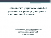 Комплекс упражнений для развития речи у учащихся в начальной школе.