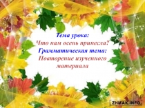 План и презентация по русскому языку на тему