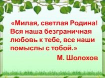 Презентация по Внеклассному мероприятию Россия - наша Родина