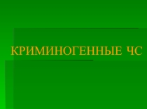 Крименогенные ситуации в городе