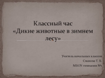 Классный час Дикие животные