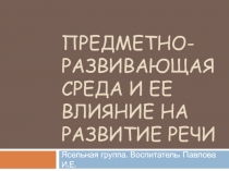 Предметно-развивающая среда