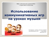 Презентация Использование коммуникативных игр на уроках музыки