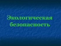 Презентация по окружающему миру Экологическая безопасность