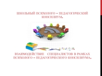 Презентация Школьный психолого-педагогический консилиум. Взаимодействие специалистов в рамках ПМПк