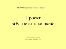 Презентация проекта на тему В гости к кошке