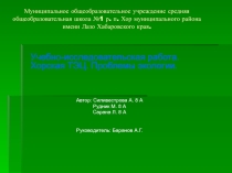 Презентация исследовательской работы Хорская ТЭЦ- проблемы экологии