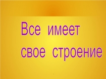 Презентация к уроку Все имеет свое строение