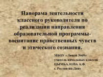 Панорама деятельности классного руководителя по реализации направления образовательной программы-воспитание нравственных чувств и этического сознания.