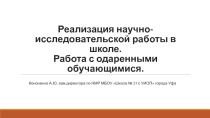 Презентация Реализация научно-исследовательской работы в школе