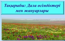 Дала өсімдіктері мен жануарлары