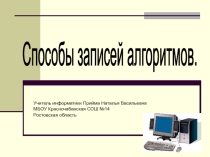 Презентация по информатике Способы записи алгоритмов