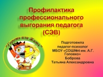 Профилактика профессионального выгорания педагога (СЭВ)