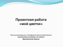 Презентация по окружающему миру Мой цветок