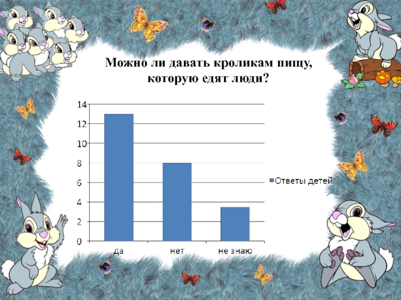 Презентация к исследовательскому проекту на тему: Как я научился ухаживать за кроликами Можно ли давать кроликам пищу, которую едят люди? Можно ли давать кроликам пищу, которую едят люди?