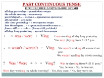 Презентация по английскому языку на тему Past Continuous Tense