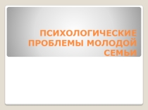Психологические проблемы молодой семьи