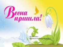 Презентация для детей раннего возраста Весна пришла