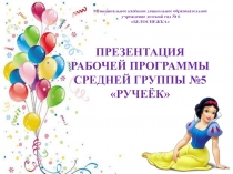 Презентация рабочей программы средней группы №5 Ручеёк