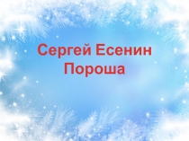 Презентация по литературному чтению по теме Сергей Есенин Пороша