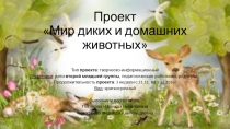 Презентация-отчет по проектной деятельности Мир диких и домашних животных