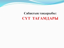 Презентация по казахскому языку на тему Сүт тағамдары (4класс)