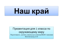 Презентация по окружающему миру Наш край 1 класс