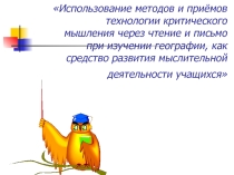 Использование методов и приёмов технологии критического мышления