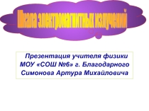 Презентация по физике по теме: Шкала электромагнитных излучений