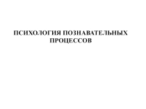 Презентация Психология познавательных процессов