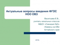 Презентация по теме: Актуальные вопросы введения ФГОС НОО ОВЗ