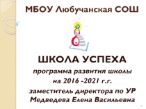 Презентация программы развития МБОУ Любучанской СОШ Школа успеха