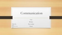 Презентация по английскому языку на тему : Communication