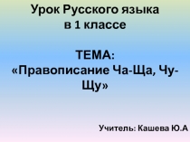 ПРАВОПИСАНИЕ СЛОВ С СОЧЕТАНИЯМИ ЧУ–ЩУ, ЧА–ЩА.