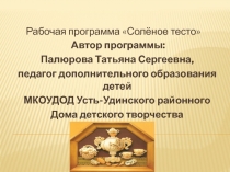 Презентация рабочей программы Солёное тесто