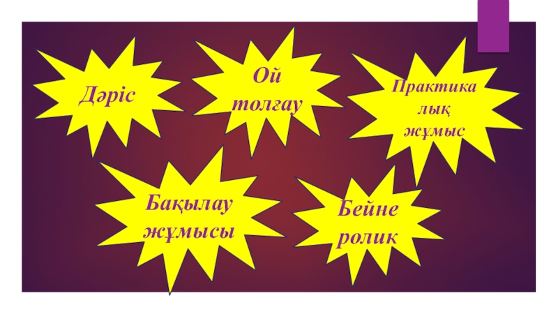 (Презентация, АКТ құралдарының даму тарихы ) ДәрісОй толғауПрактикалық жұмысБақылау жұмысыБейнеролик ДәрісОй толғауПрактикалық жұмысБақылау жұмысыБейнеролик