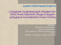 Создание развивающей предметно-пространственной среды в МАДОУ (МЛАДШАЯ разновозрастная группа)