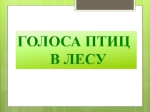Презентация по биологии по теме Голоса птиц