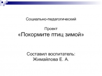 Презентация к социально-педагогическому проекту Покормите птиц зимой