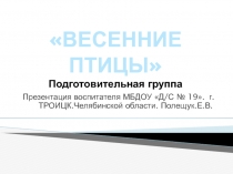 Презентация Птицы весной (подготовительная группа)