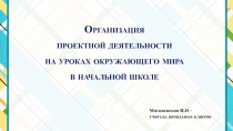 Организация проектной деятельности на уроках окружающего мира в начальной школе
