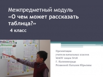 Презентация к образовательному модулю О чем может рассказать таблица?