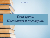 Презентация по литературе на тему Пословицы и поговорки