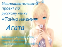 Презентация по русскому языку Наши проекты. Тайна имени ( 3 класс)