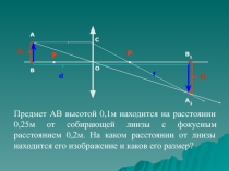 Презентация по физике на тему Формула тонкой линзы