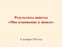 Презентация Результаты анкеты Мое отношение к школе