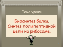 Презентация для 10 класса Синтез белка