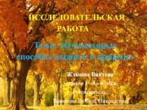 Проект О некоторых способах выжить в природе