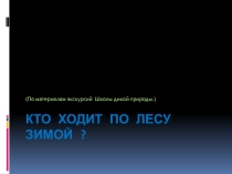 Виртуальная экскурсия Кто ходит по лесу зимой ?